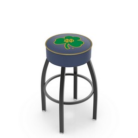 L8B1 - 4 Notre Dame (Shamrock) Cushion Seat with Black Wrinkle Base Swivel Bar Stool by Holland Bar Stool Company