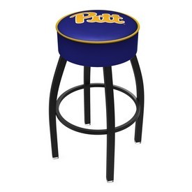 L8B1 - 4 Pitt Cushion Seat with Black Wrinkle Base Swivel Bar Stool by Holland Bar Stool Company