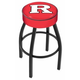 L8B1 - 4 Rutgers Cushion Seat with Black Wrinkle Base Swivel Bar Stool by Holland Bar Stool Company