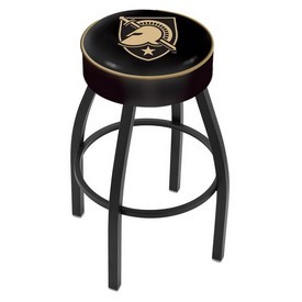 L8B1 - 4 US Military Academy (ARMY) Cushion Seat with Black Wrinkle Base Swivel Bar Stool by Holland Bar Stool Company
