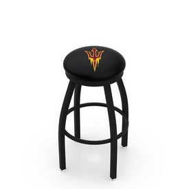 L8B2B - Black Wrinkle Arizona State Swivel Bar Stool with Accent Ring and Pitchfork Logo by Holland Bar Stool Company, L8B2BArizSt-F L8B2B - Black Wrinkle Arizona State Swivel Bar Stool with Accent Ring and Pitchfork Logo by Holland Bar Stool Company, L8B2BArizSt-F