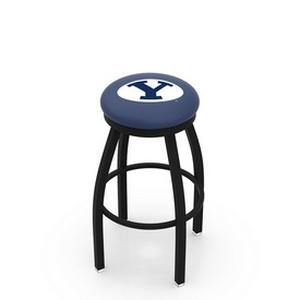 L8B2B - Black Wrinkle Brigham Young Swivel Bar Stool with Accent Ring by Holland Bar Stool Company, L8B2BBrigYn L8B2B - Black Wrinkle Brigham Young Swivel Bar Stool with Accent Ring by Holland Bar Stool Company, L8B2BBrigYn