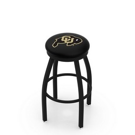 L8B2B - Black Wrinkle Colorado Swivel Bar Stool with Accent Ring by Holland Bar Stool Company