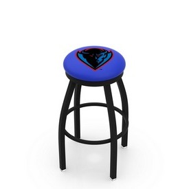 L8B2B - Black Wrinkle DePaul Swivel Bar Stool with Accent Ring by Holland Bar Stool Company
