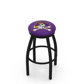 L8B2B - Black Wrinkle East Carolina Swivel Bar Stool with Accent Ring by Holland Bar Stool Company