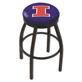 L8B2B - Black Wrinkle Illinois Swivel Bar Stool with Accent Ring by Holland Bar Stool Company