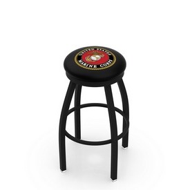 L8B2B - Black Wrinkle U.S. Marines Swivel Bar Stool with Accent Ring by Holland Bar Stool Company L8B2B - Black Wrinkle U.S. Marines Swivel Bar Stool with Accent Ring by Holland Bar Stool Company