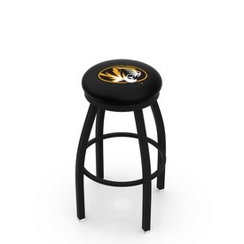 L8B2B - Black Wrinkle Missouri Swivel Bar Stool with Accent Ring by Holland Bar Stool Company