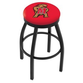 L8B2B - Black Wrinkle Maryland Swivel Bar Stool with Accent Ring by Holland Bar Stool Company
