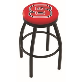 L8B2B - Black Wrinkle North Carolina State Swivel Bar Stool with Accent Ring by Holland Bar Stool Company
