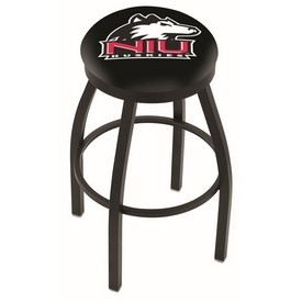 L8B2B - Black Wrinkle Northern Illinois Swivel Bar Stool with Accent Ring by Holland Bar Stool Company