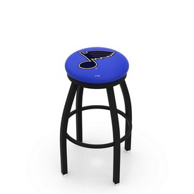 L8B2B - Black Wrinkle St Louis Blues Swivel Bar Stool with Accent Ring by Holland Bar Stool Company