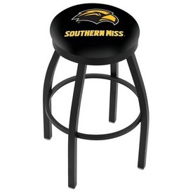 L8B2B - Black Wrinkle Southern Miss Swivel Bar Stool with Accent Ring by Holland Bar Stool Company