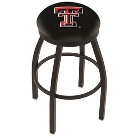 L8B2B - Black Wrinkle Texas Tech Swivel Bar Stool with Accent Ring by Holland Bar Stool Company