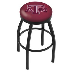 L8B2B - Black Wrinkle Texas A&M Swivel Bar Stool with Accent Ring by Holland Bar Stool Company