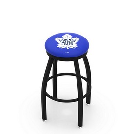 L8B2B - Black Wrinkle Toronto Maple Leafs Swivel Bar Stool with Accent Ring by Holland Bar Stool Company