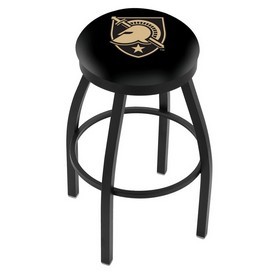 L8B2B - Black Wrinkle US Military Academy (ARMY) Swivel Bar Stool with Accent Ring by Holland Bar Stool Company
