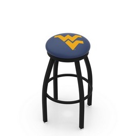 L8B2B - Black Wrinkle West Virginia Swivel Bar Stool with Accent Ring by Holland Bar Stool Company