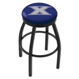 L8B2B - Black Wrinkle Xavier Swivel Bar Stool with Accent Ring by Holland Bar Stool Company