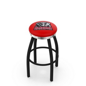 L8B2C - Black Wrinkle Alabama Swivel Bar Stool with Chrome Accent Ring by Holland Bar Stool Company, L8B2CAL-Ele L8B2C - Black Wrinkle Alabama Swivel Bar Stool with Chrome Accent Ring by Holland Bar Stool Company, L8B2CAL-Ele