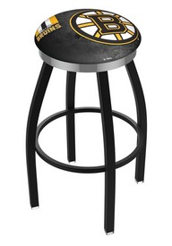 L8B2C Boston Bruins Swivel Stool with a Black Wrinkle and Chrome Finish