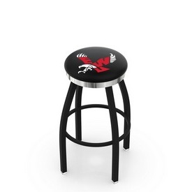 L8B2C - Black Wrinkle Eastern Washington Swivel Bar Stool with Chrome Accent Ring by Holland Bar Stool Company