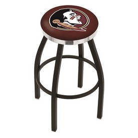 L8B2C - Black Wrinkle Florida State (Head) Swivel Bar Stool with Chrome Accent Ring by Holland Bar Stool Company