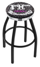 L8B2C Jimi Hendrix - AYE (Jumble) 25" Swivel Counter Stool with a Black Wrinkle and Chrome Finish, L8B2C25JimiH14