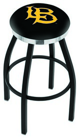 L8B2C Long Beach State University Swivel Stool with a Black Wrinkle and Chrome Finish