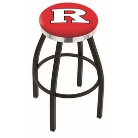 L8B2C - Black Wrinkle Rutgers Swivel Bar Stool with Chrome Accent Ring by Holland Bar Stool Company