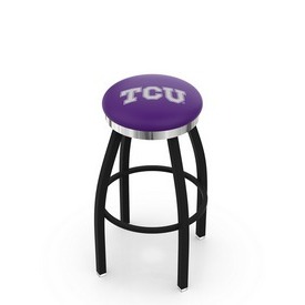 L8B2C - Black Wrinkle TCU Swivel Bar Stool with Chrome Accent Ring by Holland Bar Stool Company