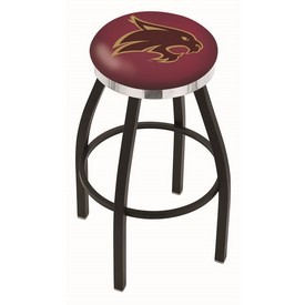 L8B2C - Black Wrinkle Texas State Swivel Bar Stool with Chrome Accent Ring by Holland Bar Stool Company