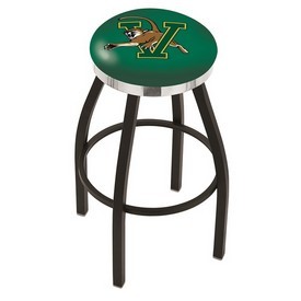 L8B2C - Black Wrinkle Vermont Swivel Bar Stool with Chrome Accent Ring by Holland Bar Stool Company
