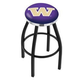L8B2C - Black Wrinkle Washington Swivel Bar Stool with Chrome Accent Ring by Holland Bar Stool Company