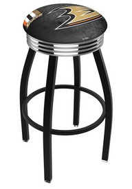 L8B3C Anaheim Ducks Swivel Stool with a Black Wrinkle and Chrome Finish