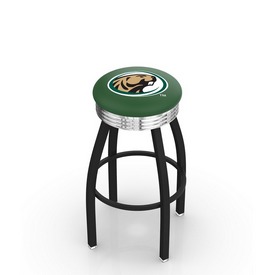 L8B3C - Black Wrinkle Bemidji State Swivel Bar Stool with Chrome 2.5" Ribbed Accent Ring by Holland Bar Stool Company, L8B3CBmijSt L8B3C - Black Wrinkle Bemidji State Swivel Bar Stool with Chrome 2.5" Ribbed Accent Ring by Holland Bar Stool Company, L8B3CBmijSt