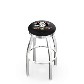 L8C2C - Chrome Anaheim Ducks Swivel Bar Stool with Accent Ring by Holland Bar Stool Company