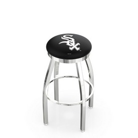 L8C2C Chicago White Sox Swivel Stool with Chrome Finish by HBS, AGS-L8C2C25MLBWSx L8C2C Chicago White Sox Swivel Stool with Chrome Finish by HBS, AGS-L8C2C25MLBWSx