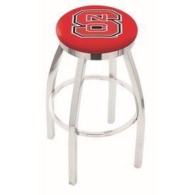 L8C2C - Chrome North Carolina State Swivel Bar Stool with Accent Ring by Holland Bar Stool Company