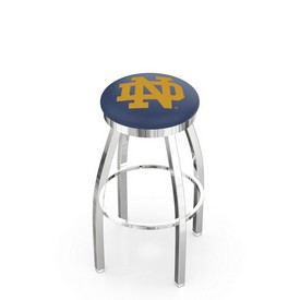 L8C2C - Chrome Notre Dame (ND) Swivel Bar Stool with Accent Ring by Holland Bar Stool Company