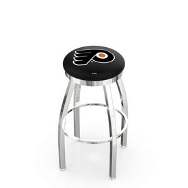 L8C2C - Chrome Philadelphia Flyers Swivel Bar Stool with Accent Ring by Holland Bar Stool Company