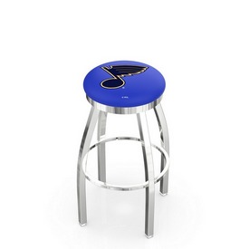 L8C2C - Chrome St Louis Blues Swivel Bar Stool with Accent Ring by Holland Bar Stool Company