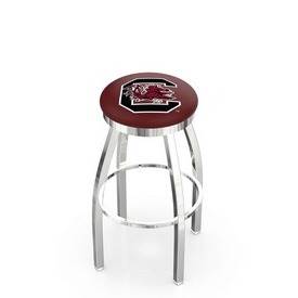 L8C2C - Chrome South Carolina Swivel Bar Stool with Accent Ring by Holland Bar Stool Company