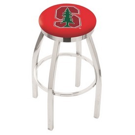 L8C2C - Chrome Stanford Swivel Bar Stool with Accent Ring by Holland Bar Stool Company