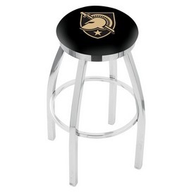 L8C2C - Chrome US Military Academy (ARMY) Swivel Bar Stool with Accent Ring by Holland Bar Stool Company