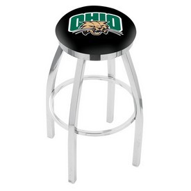L8C2C - Chrome Ohio University Swivel Bar Stool with Accent Ring by Holland Bar Stool Company