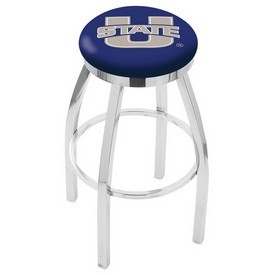 L8C2C - Chrome Utah State Swivel Bar Stool with Accent Ring by Holland Bar Stool Company