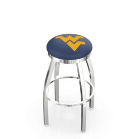 L8C2C - Chrome West Virginia Swivel Bar Stool with Accent Ring by Holland Bar Stool Company