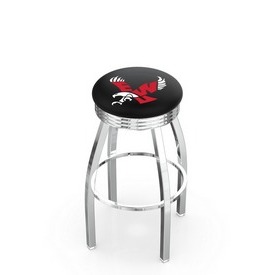 L8C3C - Chrome Eastern Washington Swivel Bar Stool with 2.5 Ribbed Accent Ring by Holland Bar Stool Company