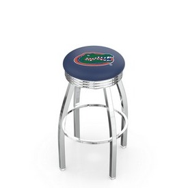 L8C3C - Chrome Florida Swivel Bar Stool with 2.5 Ribbed Accent Ring by Holland Bar Stool Company